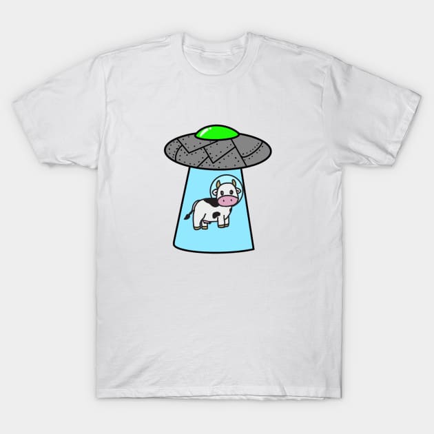 Cow Alien Abduction T-Shirt by Cooper Design Co